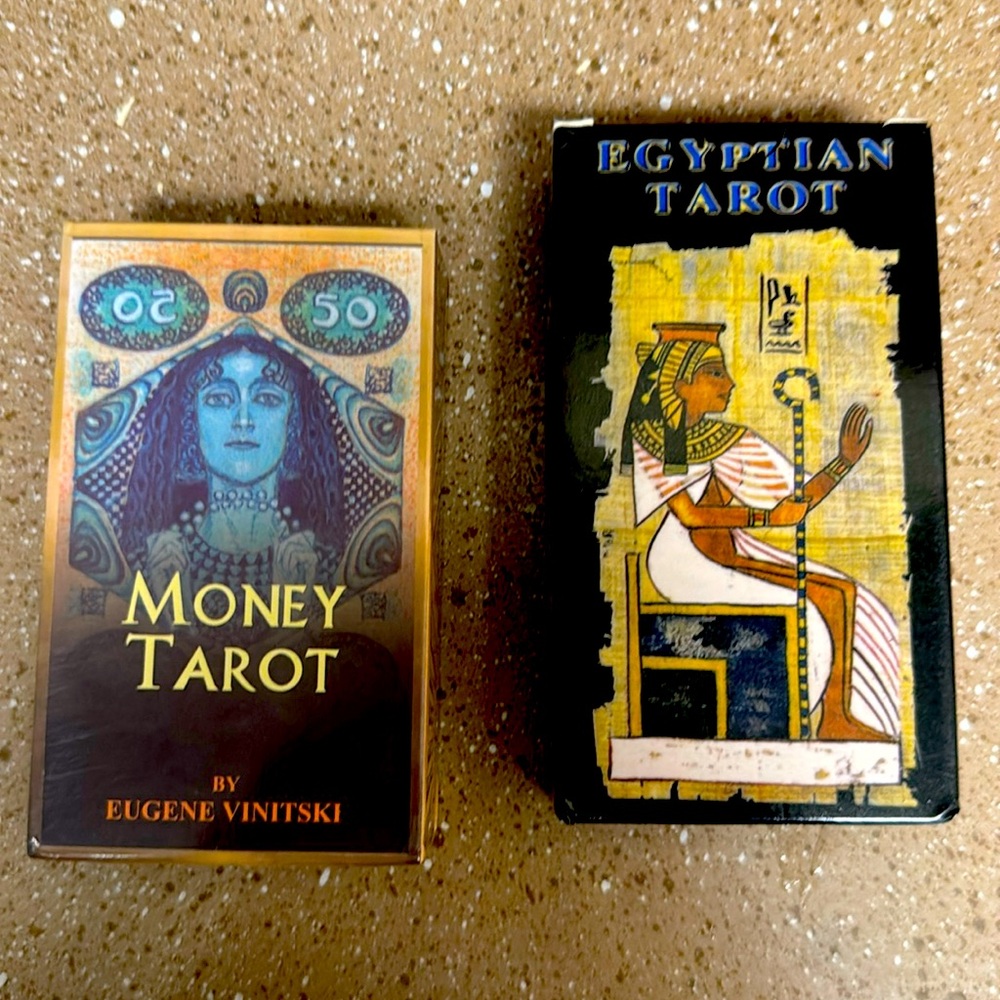 Mystical Tarot Card Game Set Blue and Black Designs